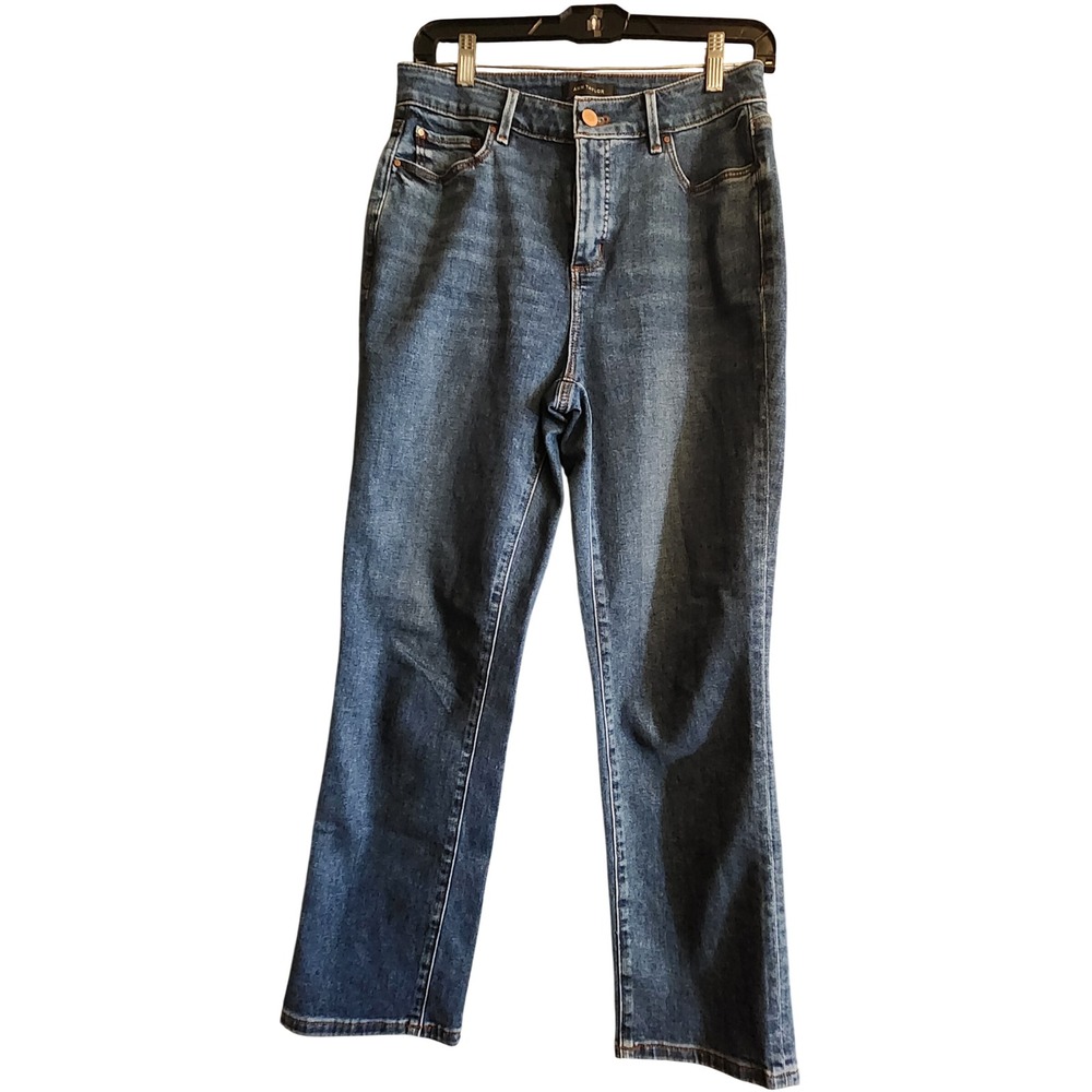 Ann Taylor High Rise Straight Curvy Fit Jeans Women 4 Blue Excellent Stretch